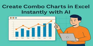 Create Combo Charts in Excel Instantly with AI: Sales + KPIs in One View