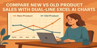 Compare New vs Old Product Sales with Dual-Line Excel AI Charts