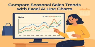 Compare Seasonal Sales Trends with Multi-Line Excel AI Charts