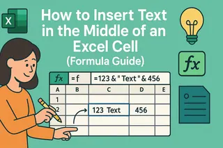How to Insert Text in the Middle of an Excel Cell (Formula Guide)
