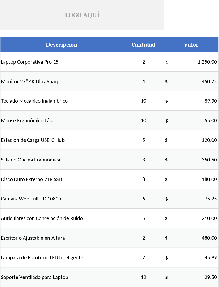 12-Section Quotation with Logo and Image Box Template