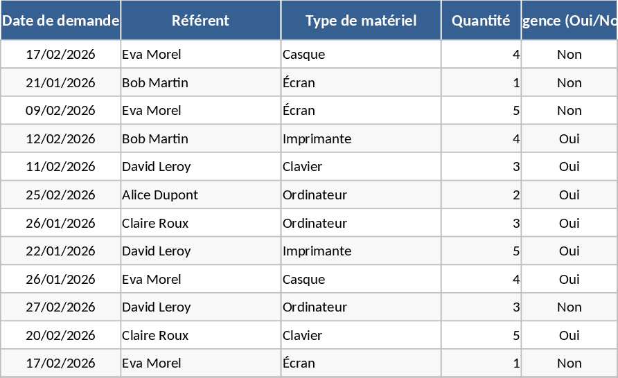IT-Equipment Lieferanfragen Vorlage
