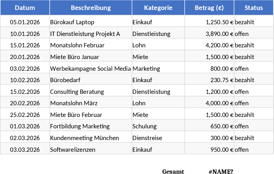 Tableau de données propre et organisé Modèle