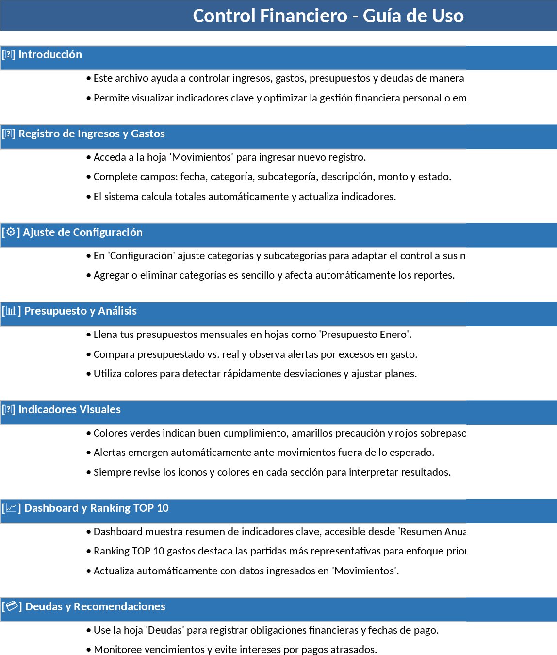 Tableau de bord financier personnel automatisé – Style corporate Modèle