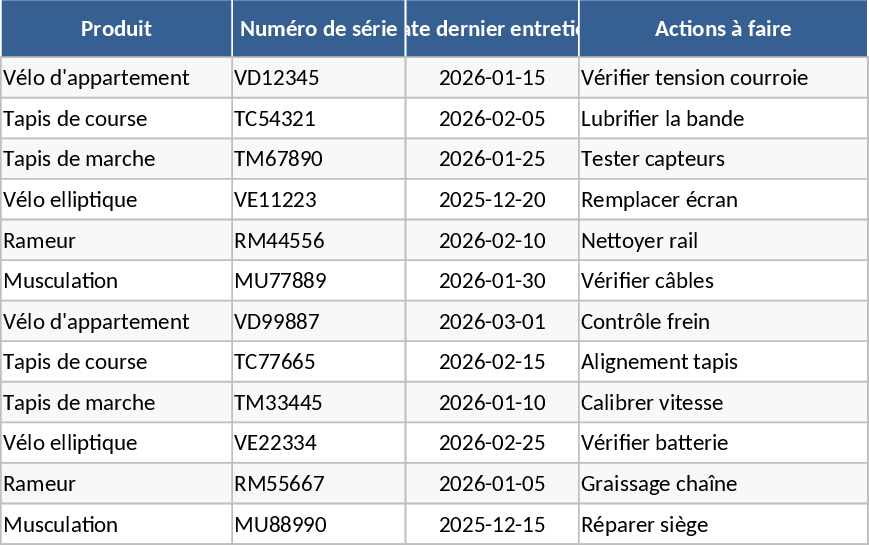Fitness-Wartungsplaner Vorlage