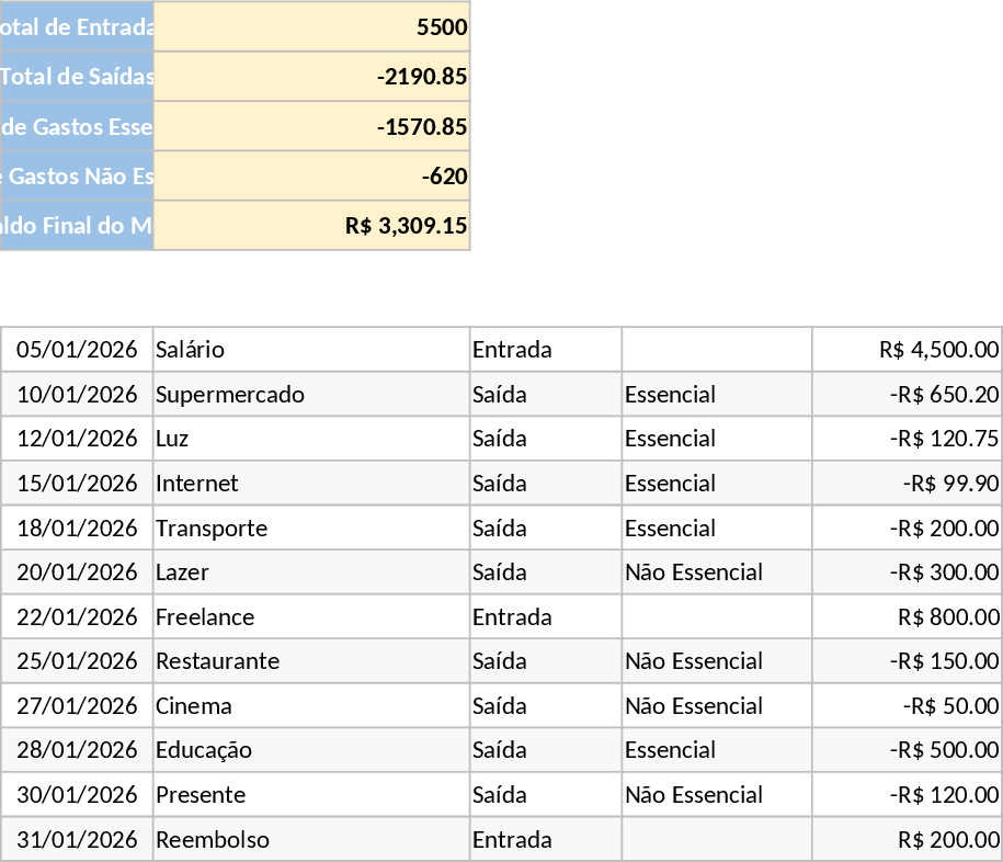 Einfache Einnahmen-Ausgaben-Rechnung Vorlage