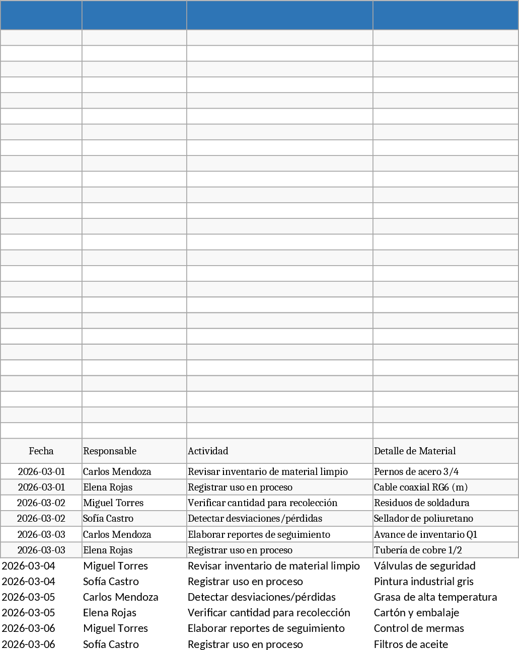 Company Report Sheet with Date Entry Template