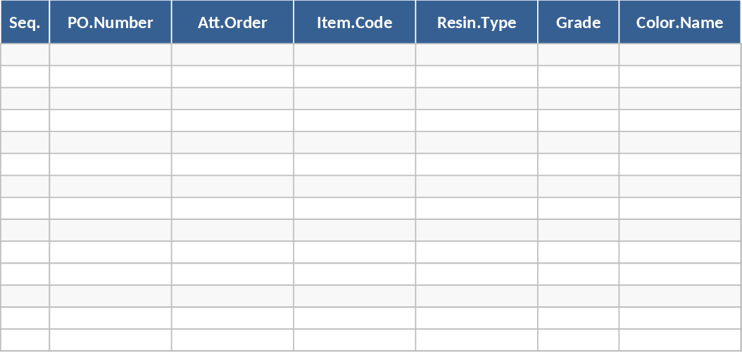레진 및 소재 구매 주문 추적 템플릿
