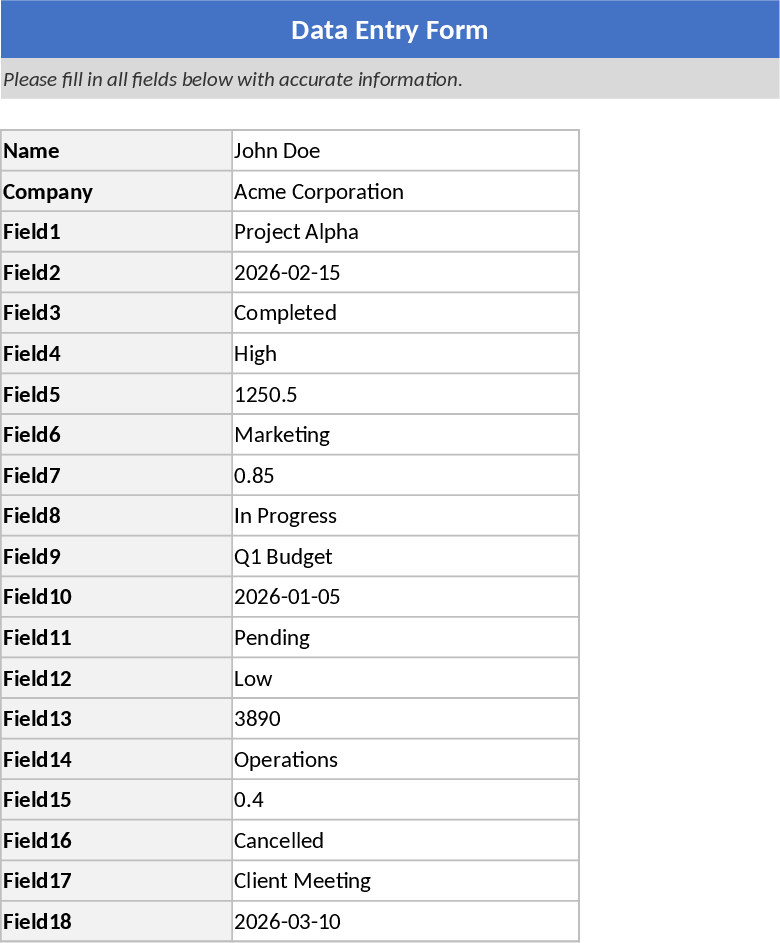 데이터 입력·데이터베이스 템플릿