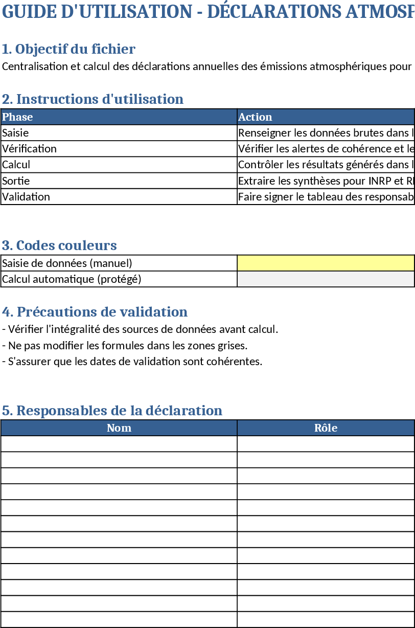 Modèle de suivi annuel des émissions atmosphériques scierie Québec Template