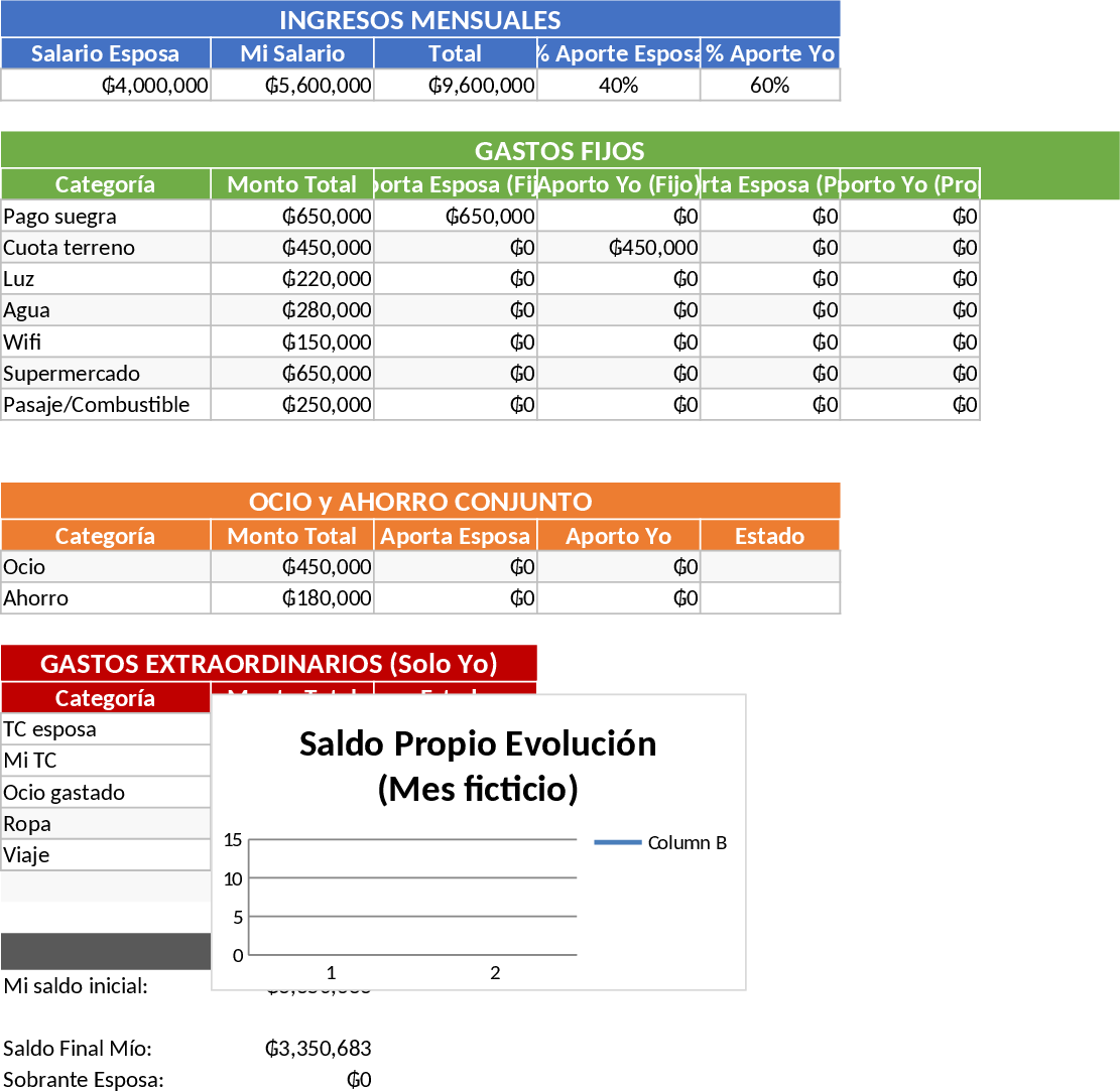 Dynamic Couple's Monthly Budget and Expense Splitting Template