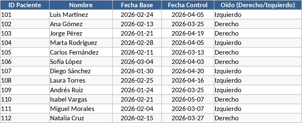 자동 청력 모니터링 및 위험 관리 템플릿