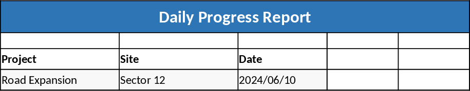 일일 프로젝트 진행 및 자원 추적 템플릿