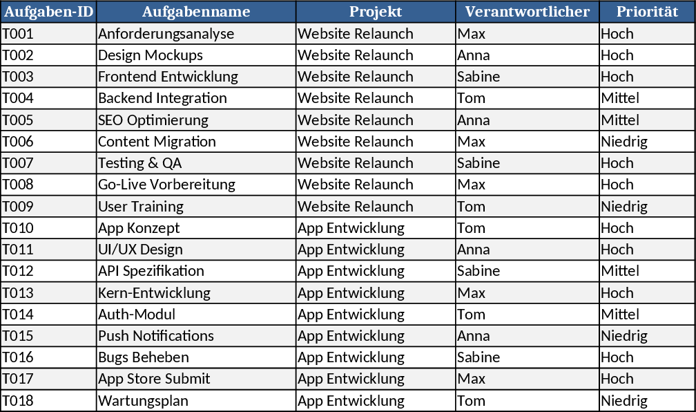 Project Task Tracker & Overview Template